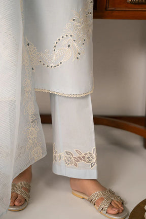 CROSS STITCH-3PC LAWN EMBROIDERED SHIRT WITH KHAADI NET EMBROIDRERD DUPATTA & TROUSER-ADR-3766