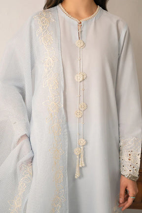 CROSS STITCH-3PC LAWN EMBROIDERED SHIRT WITH KHAADI NET EMBROIDRERD DUPATTA & TROUSER-ADR-3766