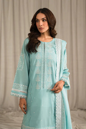 SEHAR BY MIRAJ- LAWN 3PC EMBROIDERED SHIRT WITH ORGANZA EMBROIDERED DUPATTA WITH TROUSER -ADR- 2805