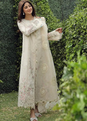 QALAMQAR-3PC LAWN CHIKAANKARI EMBROIDERED SHIRT WITH KHAADI NET EMBROIDERED DUPATTA AND TROUSER -ADR-4730