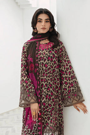 BAROUQUE- 3PC KARANDI PRINTED SHIRT WITH KARANDI PRINTED DUAPTTA AND TROUSER -ADR-1058