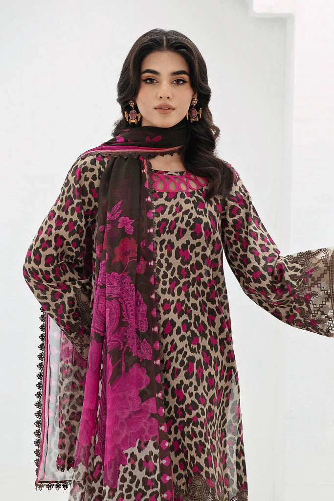 BAROUQUE- 3PC KARANDI PRINTED SHIRT WITH KARANDI PRINTED DUAPTTA AND TROUSER -ADR-1058