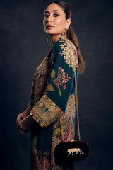 MARIA.B-2PC SHAMOZE SILK PRINTED EMBROIDERED SHIRT & PRINTED EMB SLEEVES-ADR-1734