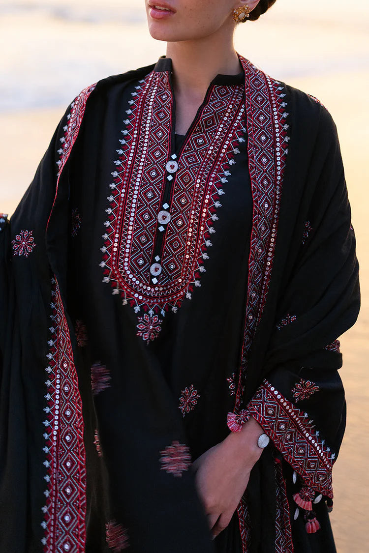 CROSS STITCH-3PC DHANAK EMBROIDERED SHIRT WITH DHANAK EMBROIDERED SHAWL AND TROUSER-ADR-4336