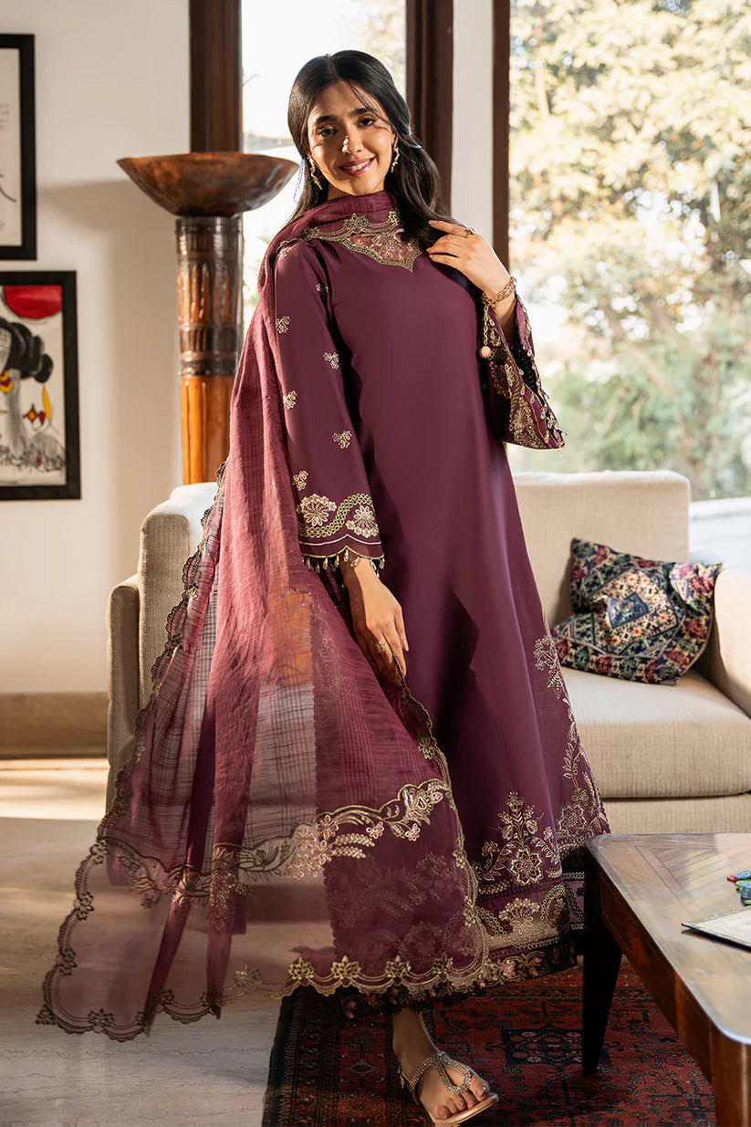 RANG RASIYA-3PC LAWN EMBROIDERED SHIRT WITH ORGANZA EMBROIDERED DUPATTA & TROUSER-ADR-3790
