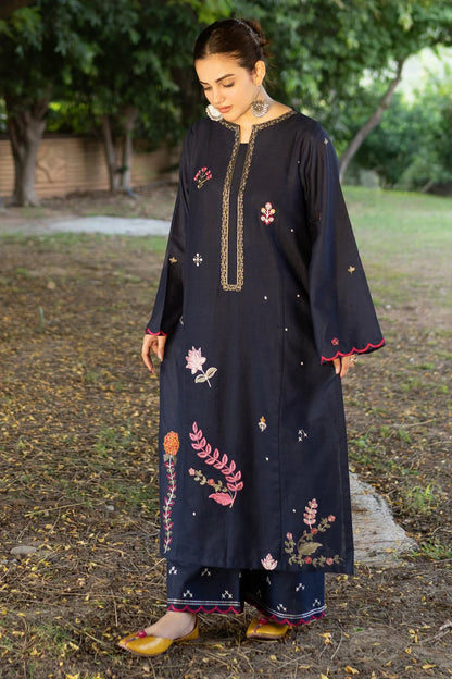 Urge - 2PC Dhanak Embroidered Shirt With Dhanak Embroidered Trouser-ADR-3340