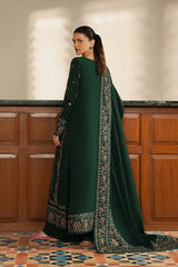 AFROZEH-3PC KARANDI EMBROIDERED SHIRT WITH KARANDI EMB SHAWL AND TROUSER-ADR-5195