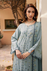 BATIK-3PC LAWN EMBROIDERED SHIRT WITH KHADDI NET EMB DUPATTA AND TROUSER-ADR-4750