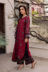BATIK-3PC DHANAK EMBROIDERED SHIRT WITH CHIFFON TYE&DYE EMBROIDERED DUPATTA AND EMB TROUSER-ADR-5107