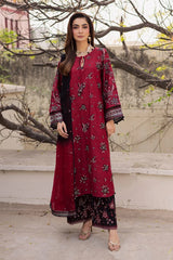 BATIK-3PC DHANAK EMBROIDERED SHIRT WITH CHIFFON TYE&DYE EMBROIDERED DUPATTA AND EMB TROUSER-ADR-5107