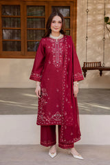 BATIK-3PC LAWN EMBROIDERED SHIRT WITH CHIFFON EMBROIDERED DUPATTA AND TROUSER-ADR-4824