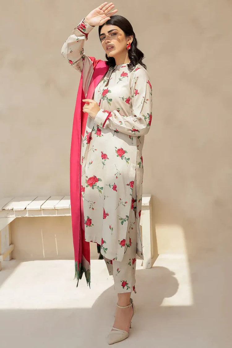BAROUQE-3PC KARANDI PRINTED SHIRT WITH KARANDI PRINTED DUPATTA AND TROUSER-ADR-2575