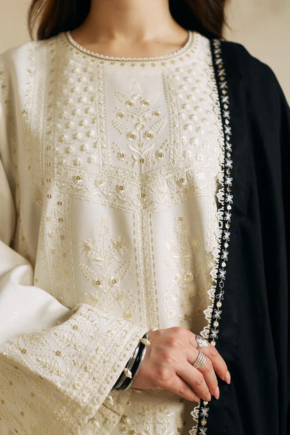 COCO BY ZARASHAHJAHAN - 3PC DHANAK SHIRT WITH SLUB DHANAK PRINT SHAWL-ADR-4010