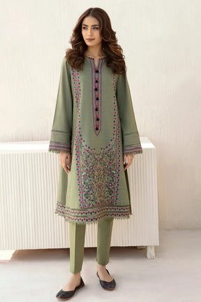 JAZMIN - 3PC DHANAK EMBROIDERED SHIRT WITH DHANAK SHAWL AND TROUSER -ADR-3251