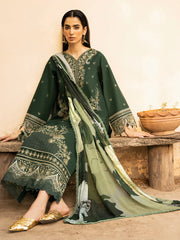 IZEL-3PC LAWN EMBROIDERED SHIRT WITH CHIFFOON PRINT DUPATTA AND EMB TROUSER-ADR-4628