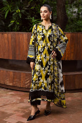 NUREH-3PC KHADDAR PRINTED SHIRT WITH KHADDAR PRINTED DUPATTA AND PRINTED TROUSER-ADR-2654