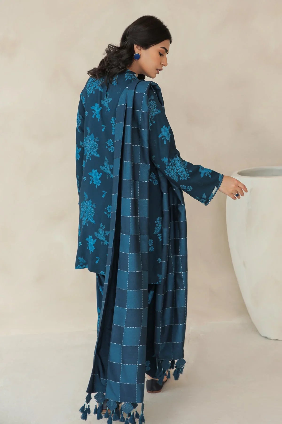 BAROQUE - 3PC KARANDI PRINTED SHIRT WITH KARANDI PRINTED DUAPTTA AND TROUSER -ADR-1016