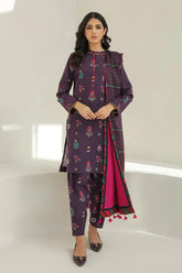 BAROQUE - 3PC KARANDI PRINTED SHIRT WITH KARANDI PRINTED DUAPTTA AND TROUSER -ADR-1018