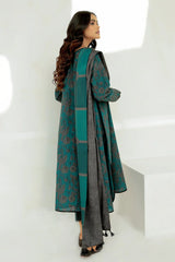 BAROQUE-3PC KHADDAR PRINTED SHIRT WITH KHADDAR PRINT DUPATTA AND PRINT TROUSER-ADR-2616