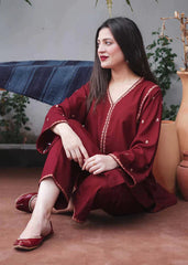 AiSLING-3PC DHANAK EMBROIDERED SHIRT DHANAK EMBROIDERED SHAWL AND EMB TROUSER-ADR-4237