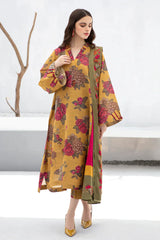 BAROQUE-3PC KHADDAR PRINTED SHIRT WITH KHADDAR PRINT DUPATTA AND PRINT TROUSER-ADR-2619