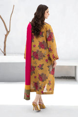 BAROQUE-3PC KHADDAR PRINTED SHIRT WITH KHADDAR PRINT DUPATTA AND PRINT TROUSER-ADR-2619