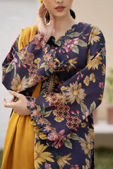 BAROQUE-3PC KHADDAR PRINTED SHIRT WITH KHADDAR PRINT DUPATTA AND PRINT TROUSER-ADR-2630