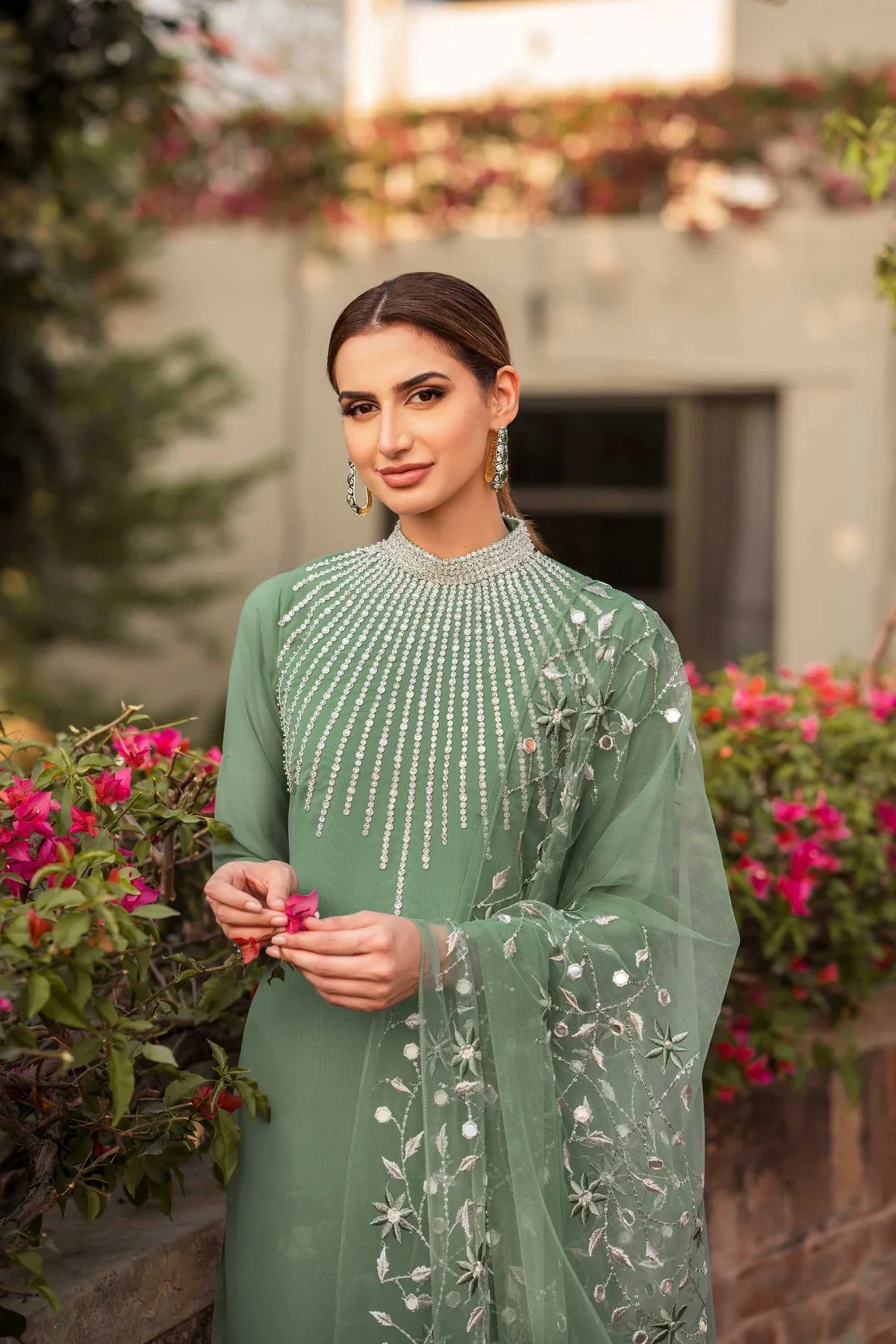 NATASHA KAMAL - 3PC LAWN EMBROIDERED SHIRT WITH ORGANZA EMBROIDERED DUPPATA AND TROUSER-ADR-2654