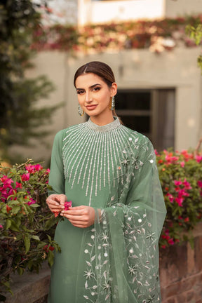 NATASHA KAMAL - 3PC LAWN EMBROIDERED SHIRT WITH ORGANZA EMBROIDERED DUPPATA AND TROUSER-ADR-2654