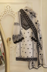 AGHA NOOR-3PC LAWN HEAVY EMBROIDERED SHIRT WITH EMBROIDERED BAMBER CHIFFON DUPATTA-ADR-4557