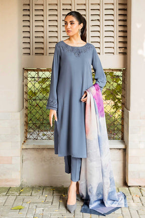 NATASHA KAMAL - 3PC LAWN EMBROIDERED SHIRT WITH PURE SILK PRINT DUPATTA AND TROUSER-ADR -2647